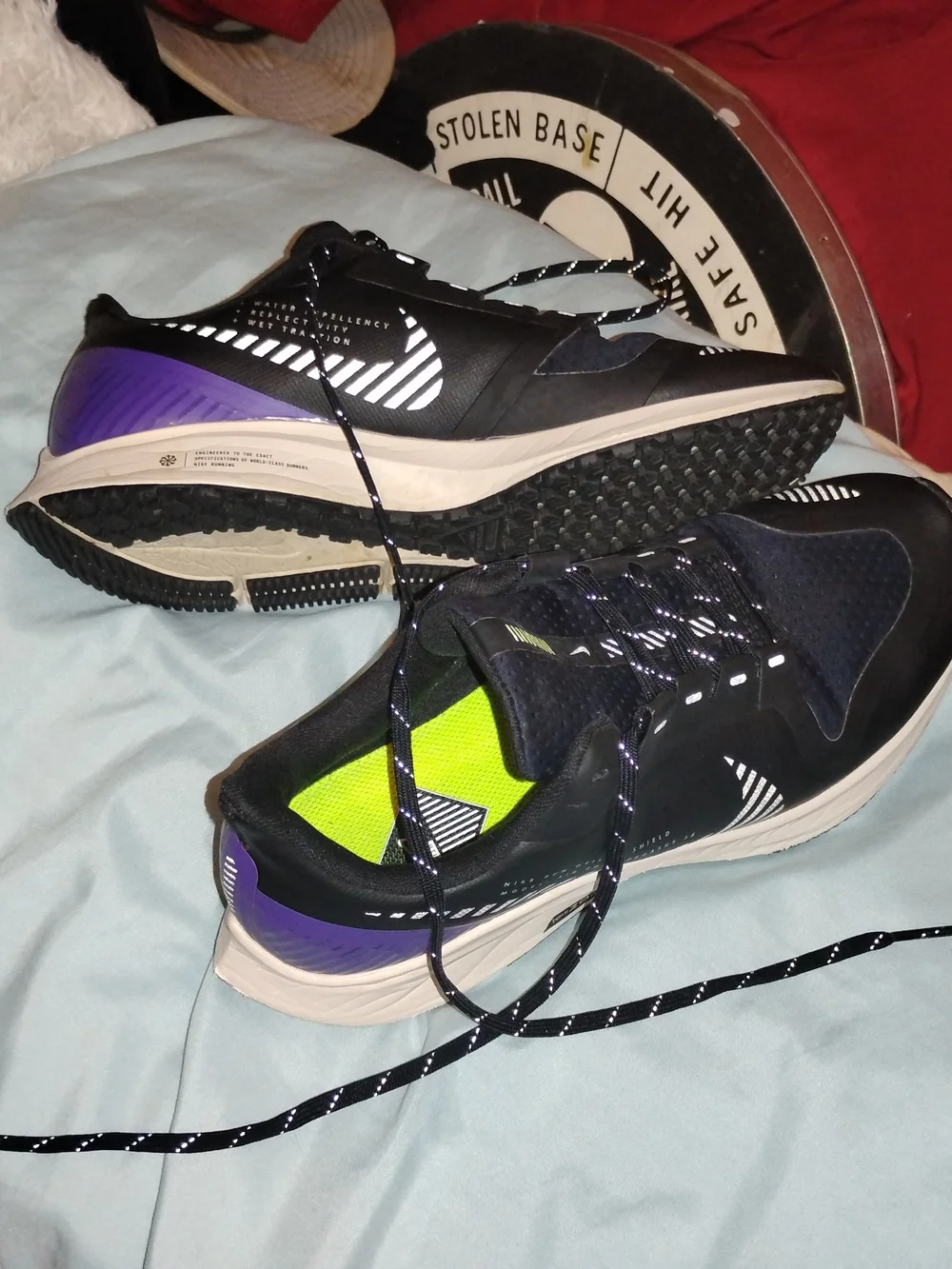 Nike Pegasus 5 Womens‎ Nike Black Purple White Women's Athletic Running Sneakers